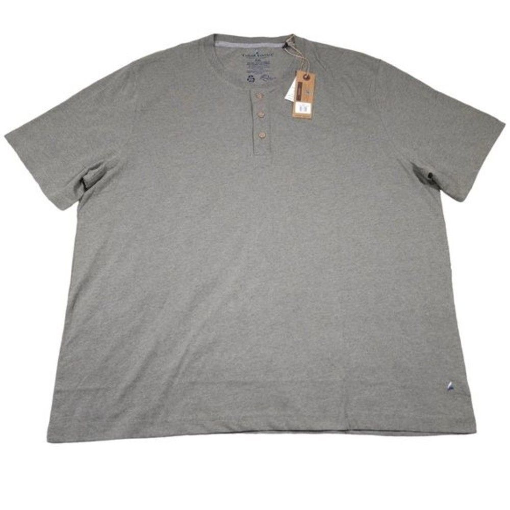 Tailor Vintage Men's Short Sleeve Henley Button T-Shirt Army Green Size XXL